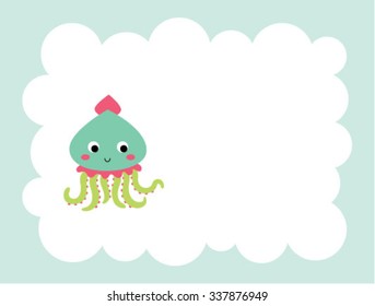 cute squid card