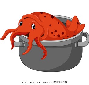 Cute squid cartoon