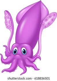 Cute squid cartoon