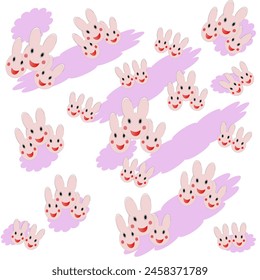 Cute squid cartoon isolated on the white background with gray print screen. Surface pattern of ceramic floor. Tablecloth and wrapped paper gift design concept. 