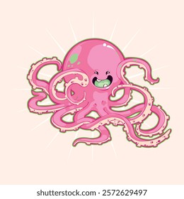 cute Squid character vector art 