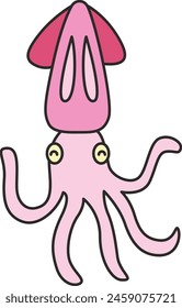 Cute squid icon vector illustration