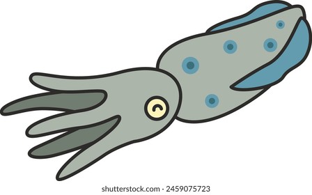 Cute squid icon vector illustration
