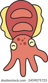 Cute squid icon vector illustration