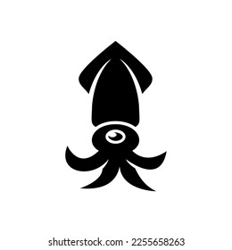 cute squid silhouette vector and symbol