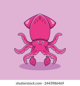 CUTE SQUID VECTOR DESIGN 2D