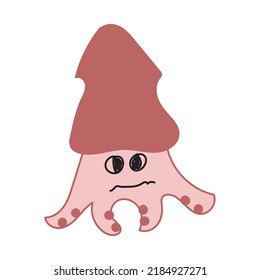 cute squid vector illustration design element