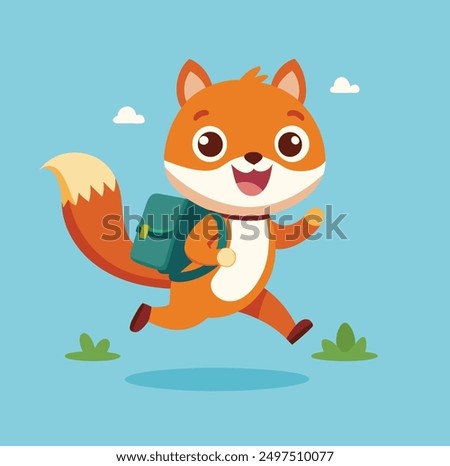 cute squirel goes to school happy face back to school