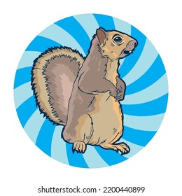 Cute squirel vector illustration in cartoon style, perfect for kids tshirt design and all merchandise