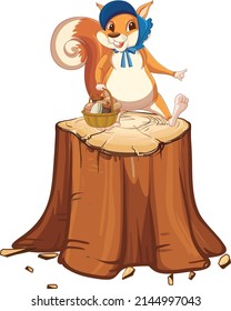 Cute squirrel animal cartoon illustration