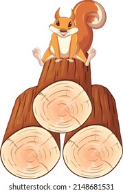 Cute squirrel animal cartoon illustration