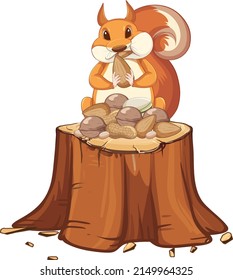 Cute squirrel animal cartoon illustration