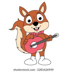 cute squirrel animal cartoon illustration graphic