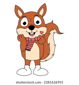 cute squirrel animal cartoon illustration graphic