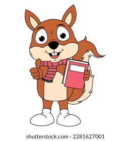 cute squirrel animal cartoon illustration graphic