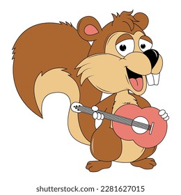 cute squirrel animal cartoon illustration graphic