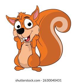 Cute Squirrel Animal Cartoon Illustration