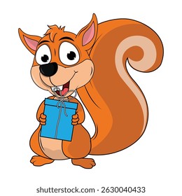 Cute Squirrel Animal Cartoon Illustration