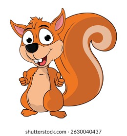 Cute Squirrel Animal Cartoon Illustration