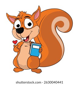 Cute Squirrel Animal Cartoon Illustration
