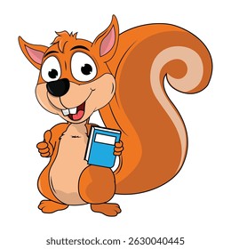 Cute Squirrel Animal Cartoon Illustration