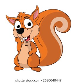 Cute Squirrel Animal Cartoon Illustration