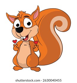 Cute Squirrel Animal Cartoon Illustration