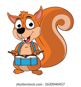 Cute Squirrel Animal Cartoon Illustration