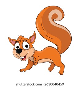 Cute Squirrel Animal Cartoon Illustration