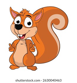 Cute Squirrel Animal Cartoon Illustration