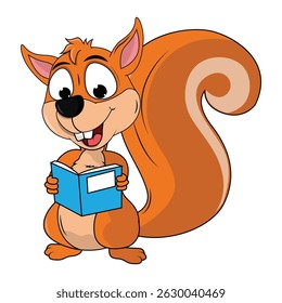 Cute Squirrel Animal Cartoon Illustration