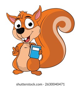 Cute Squirrel Animal Cartoon Illustration