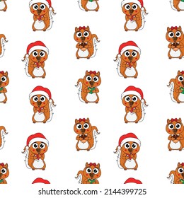 cute squirrel animal cartoon pattern