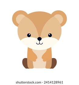 Cute squirrel animal sticker. Cute animal face cartoon vector illustration