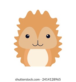 Cute squirrel animal sticker. Cute animal face cartoon vector illustration
