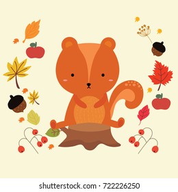 cute squirrel in autumn