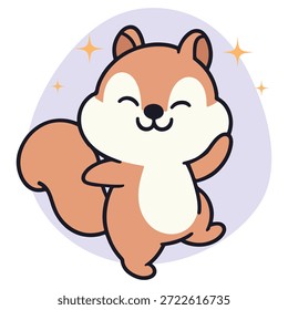Personagem de desenho animado esquilo na ilustração de vetor plano
