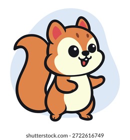 Personagem de desenho animado esquilo na ilustração de vetor plano