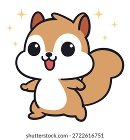 Personagem de desenho animado esquilo na ilustração de vetor plano