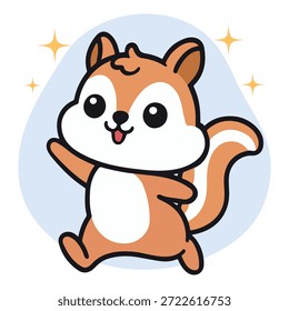 Personagem de desenho animado esquilo na ilustração de vetor plano