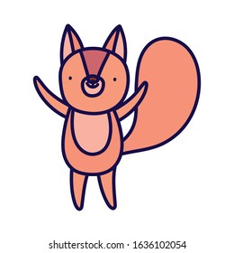 cute squirrel cartoon character on white background vector illustration