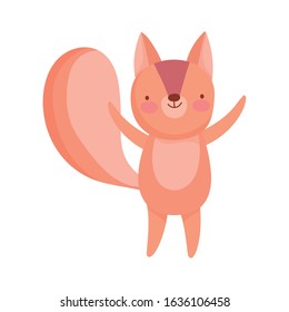 cute squirrel cartoon character on white background vector illustration