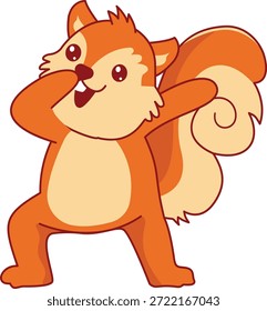 Cute Squirrel Cartoon Character. Vector Illustration.