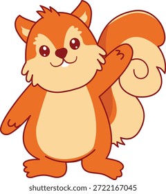 Cute Squirrel Cartoon Character. Vector Illustration.
