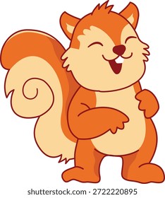 Cute Squirrel Cartoon Character. Vector Illustration.