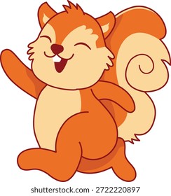 Cute Squirrel Cartoon Character. Vector Illustration.