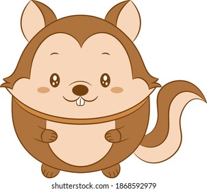 cute squirrel cartoon drawing with tail