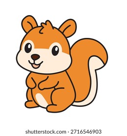 Süße Eichhörnchen Cartoon Illustration. Konzept isolierter Premium-Vektor. Flacher Cartoon-Stil