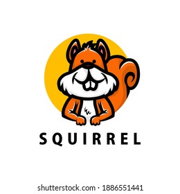 cute squirrel cartoon logo vector icon illustration