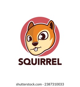 Cute squirrel cartoon mascot logo design